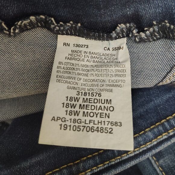 LEE Sculpting Slim Leg Mid Rise 18W Women's Plus Size Pull On Stretch Jeans - Picture 4 of 4